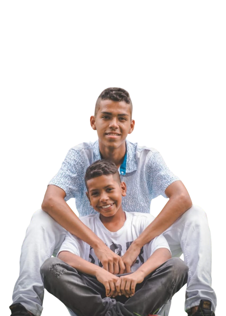 Niños felices de la fundación